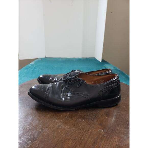 Allen Edmonds Sanford Shoes Sz 10.5 D Mens Black Brogue Cap Toe Derby Dress main image 13